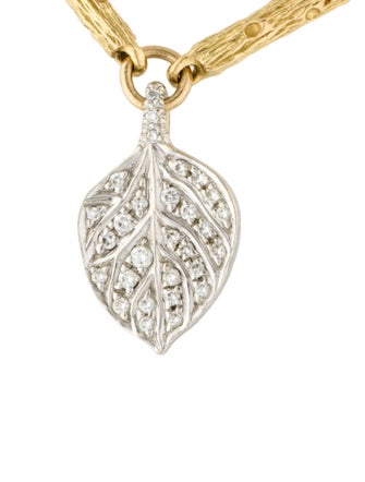 Aaron Henry Diamond Leaf Charm Bracelet