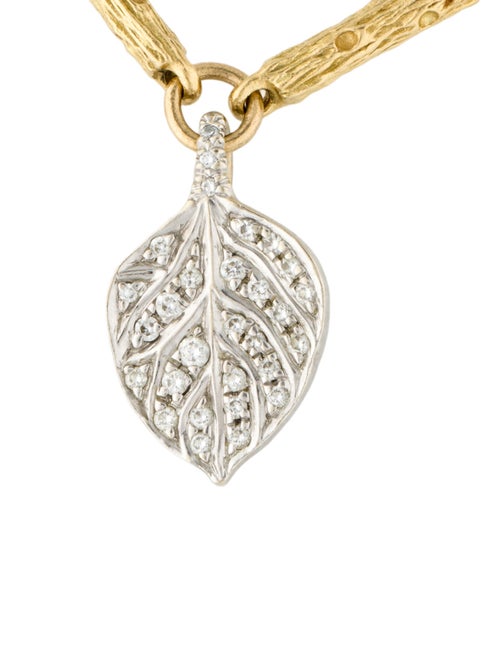 Aaron Henry Diamond Leaf Charm Bracelet