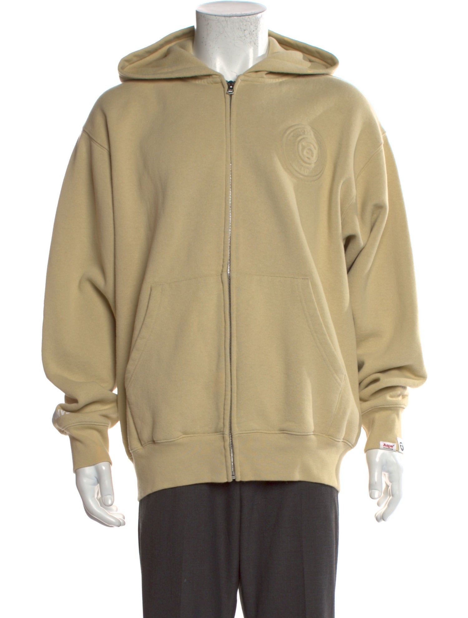 Aape by A Bathing Ape Logo ZIp Up Crew Neck Hoodie