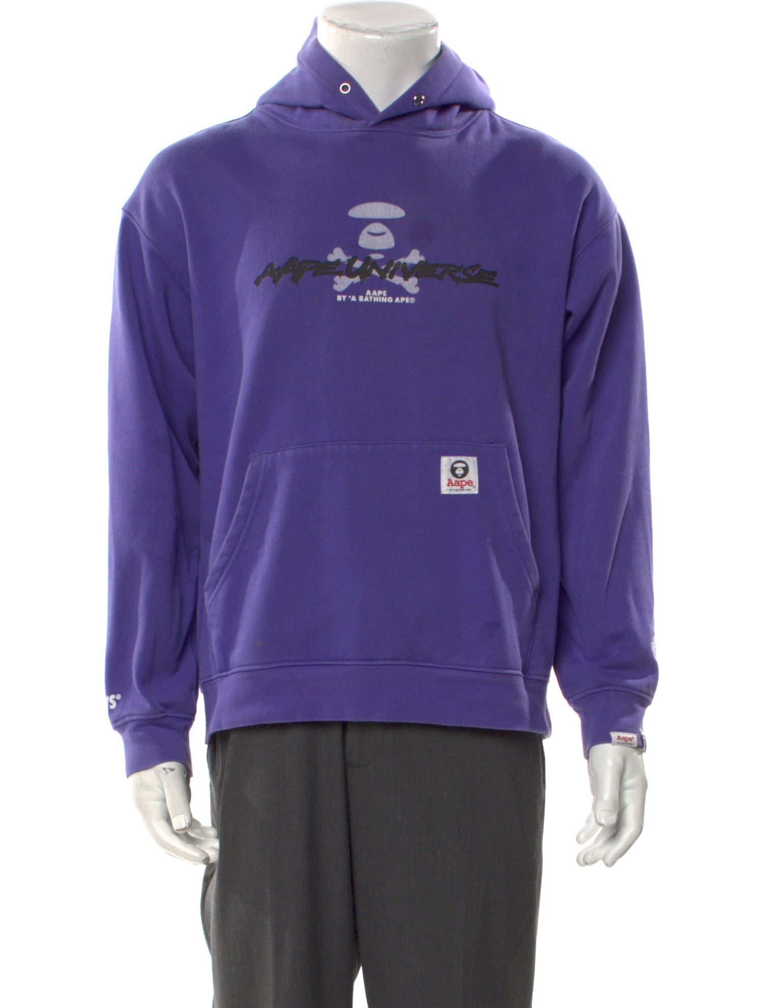 Aape by A Bathing Ape Graphic Print Crew Neck Hoodie