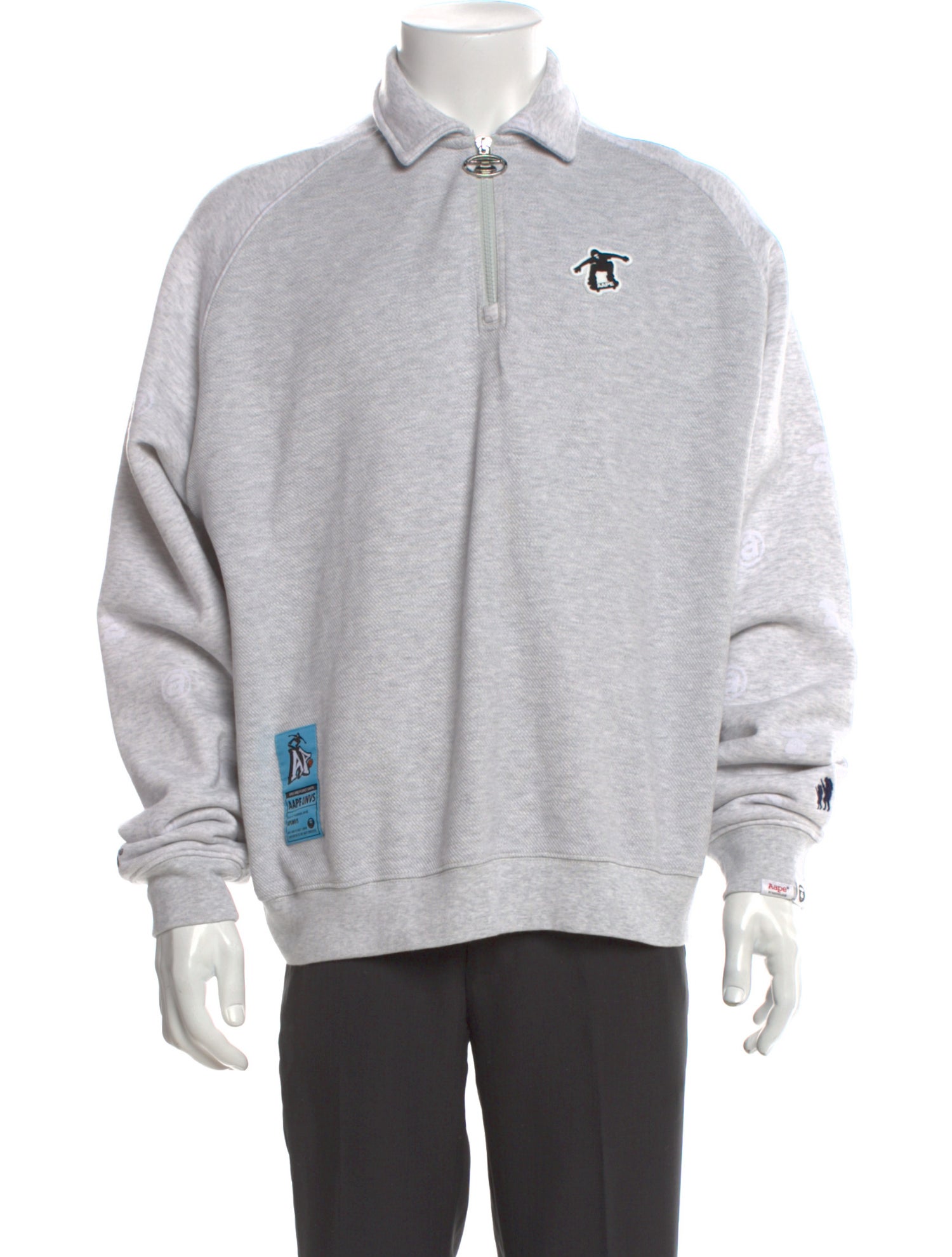 Aape by A Bathing Ape Graphic Print Collar Sweatshirt