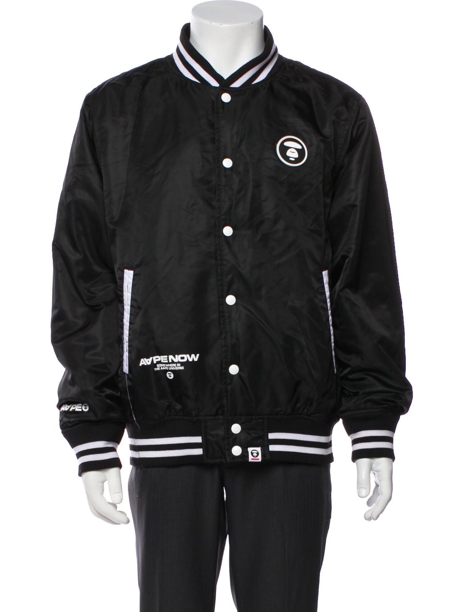 Aape by A Bathing Ape Striped Bomber Jacket