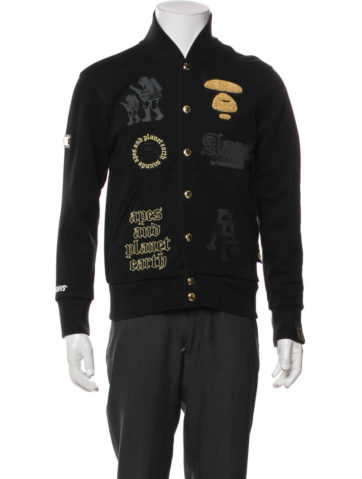 Aape by A Bathing Ape Varsity Graphic Print Varsity Jacket