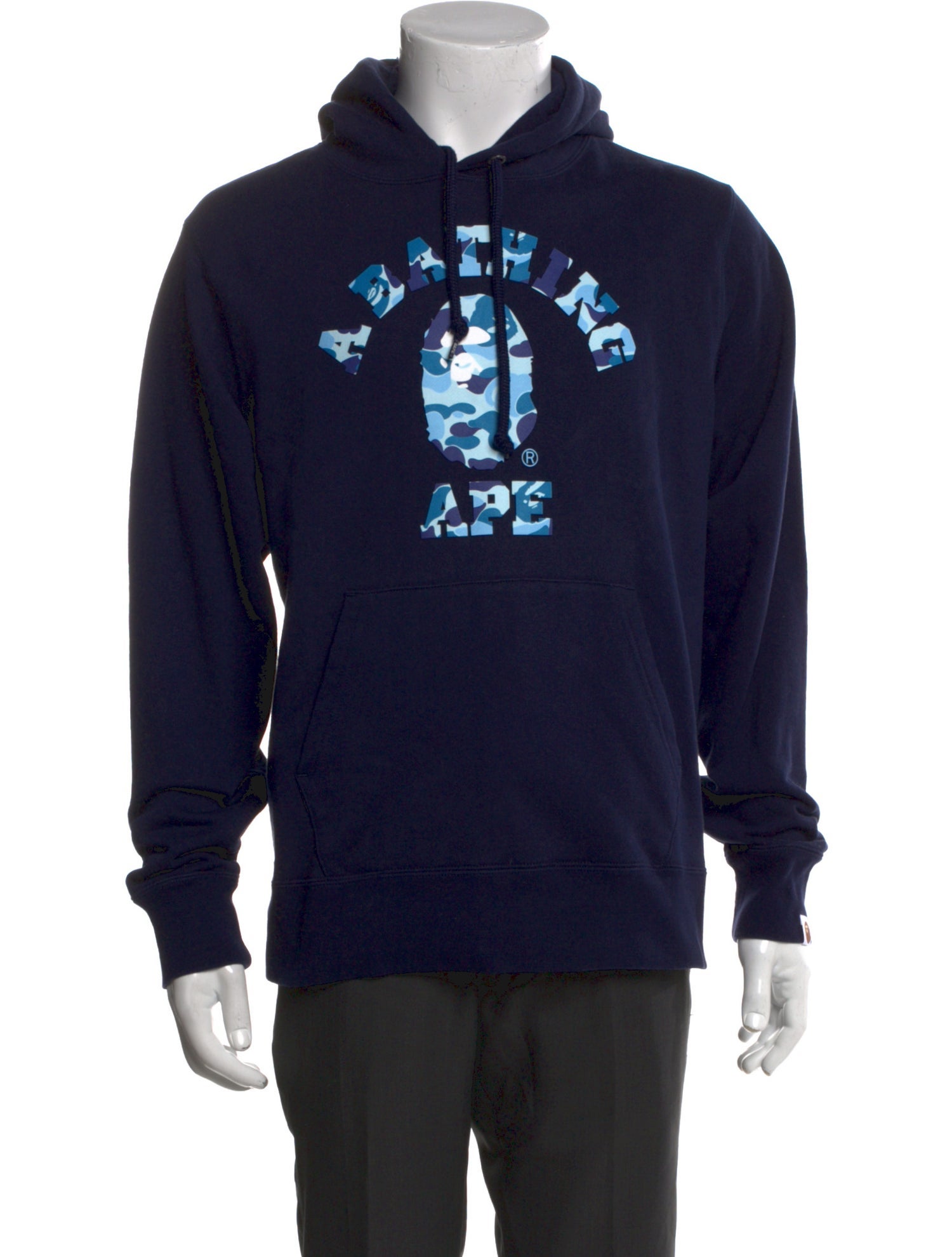 Aape by A Bathing Ape College Logo Graphic Print Hoodie