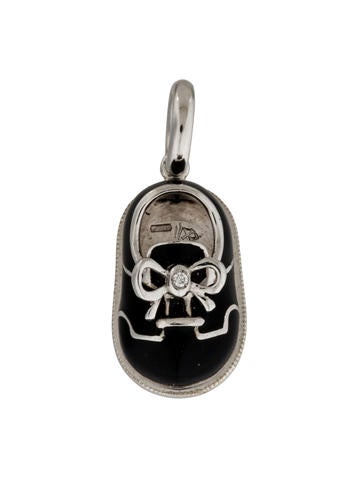 Aaron Basha 18K Classic Enamel Diamond Saddle Shoe Charm