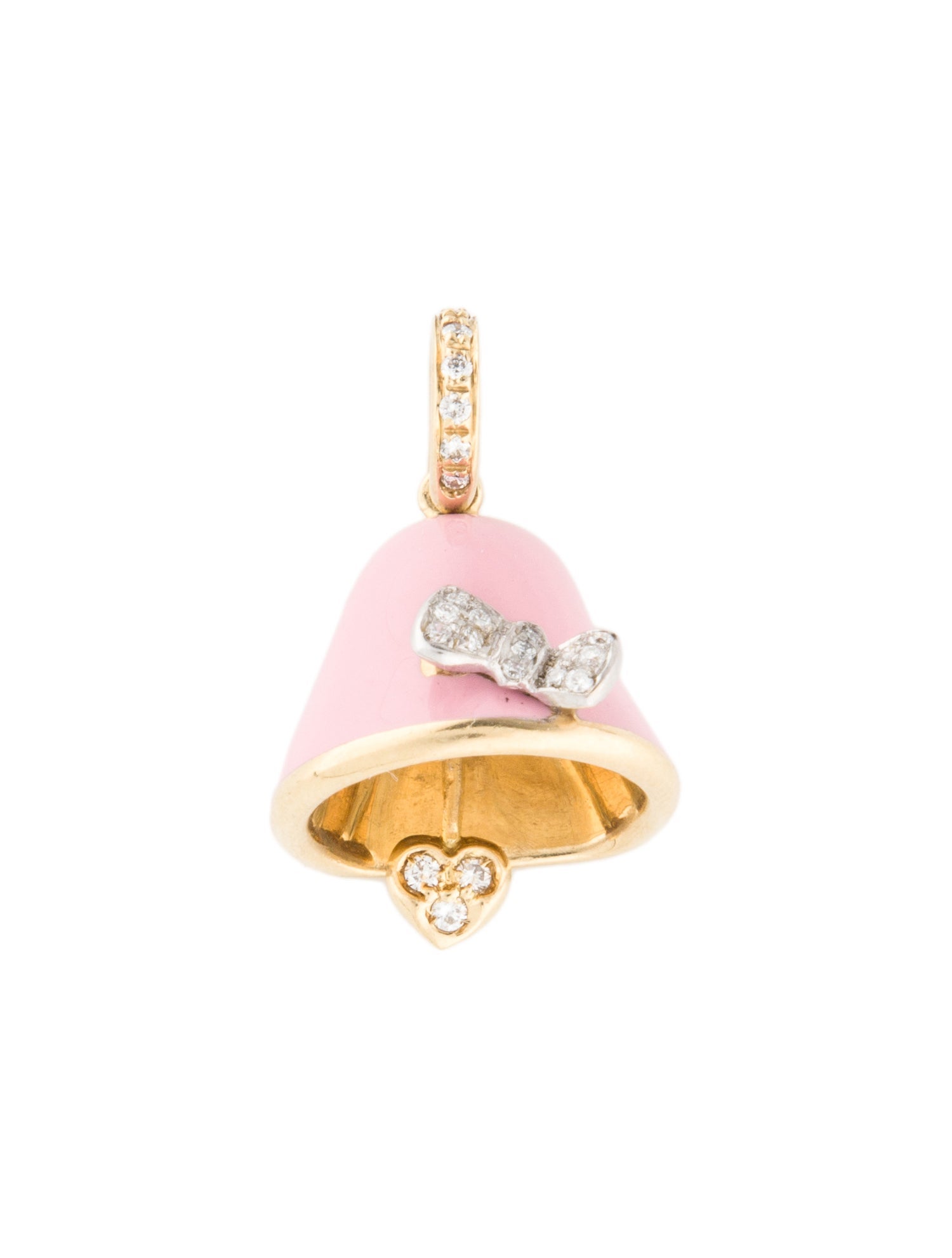 Aaron Basha 18K Enamel & Diamond Bell Charm