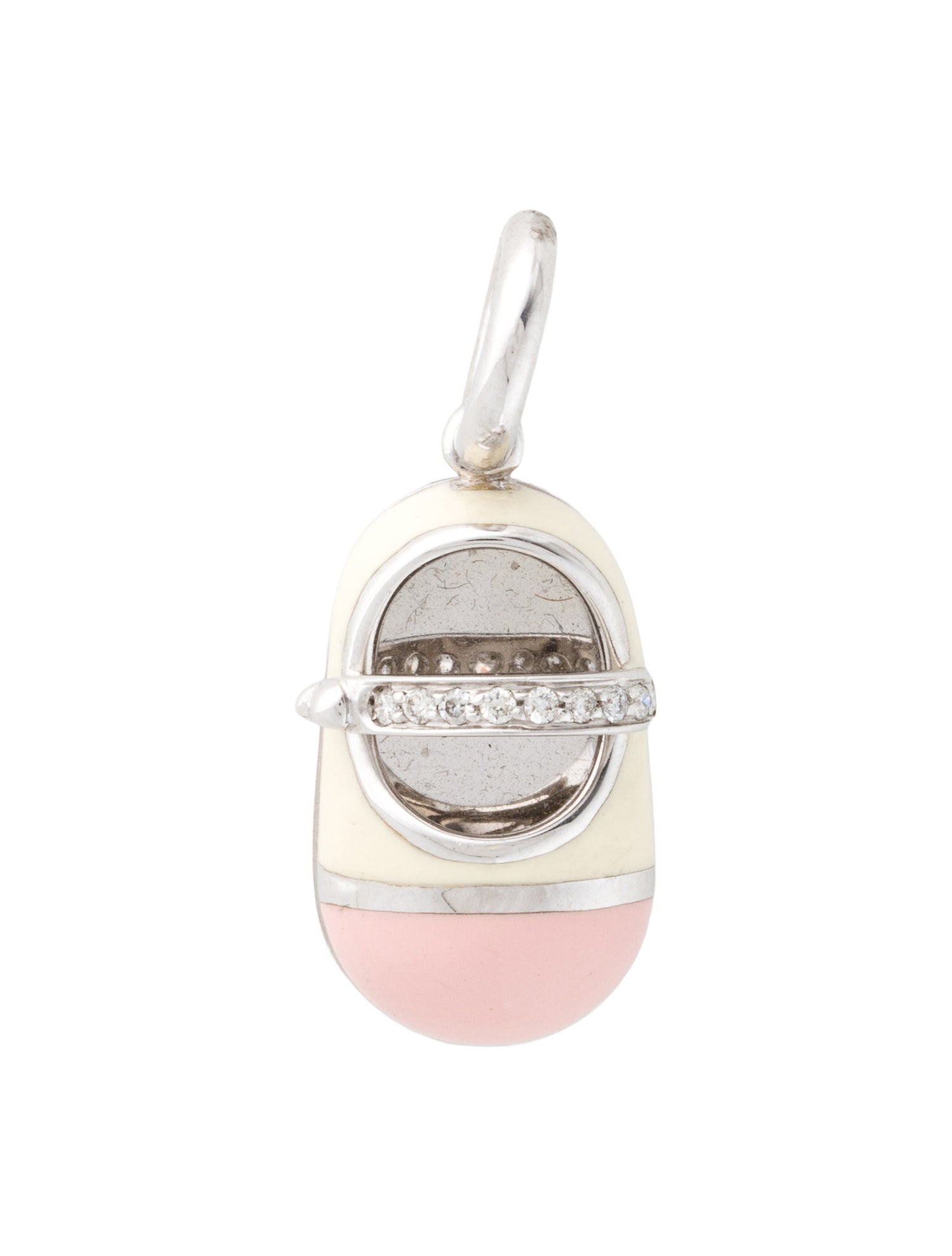Aaron Basha 14K Diamond Enamel Shoe Pendant