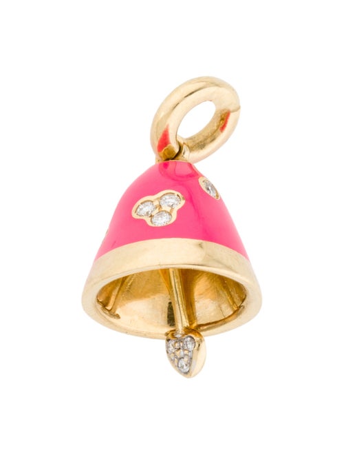 Aaron Basha 18K Diamond & Enamel Bell Charm
