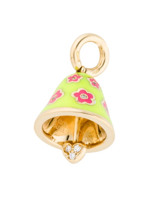 Aaron Basha 18K Diamond & Enamel Bell Charm