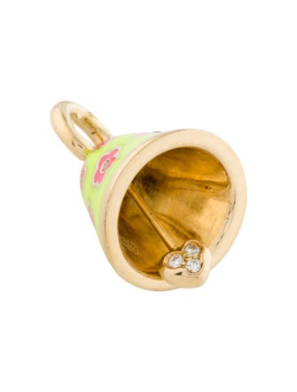 Aaron Basha 18K Diamond & Enamel Bell Charm