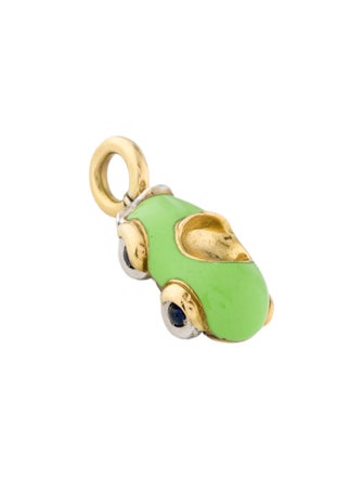 Aaron Basha 18K Diamond, Sapphire & Enamel Car Charm