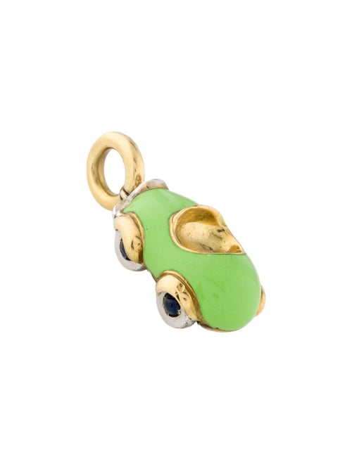 Aaron Basha 18K Diamond, Sapphire & Enamel Car Charm