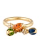 Aaron Basha 18K Diamond & Enamel Double Ladybug Drop Ring