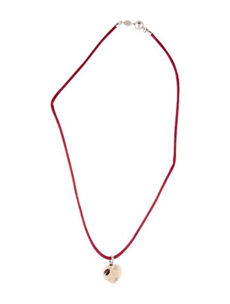 Aaron Basha 18K Diamond, Enamel & Cord Puffy Ladybug Heart Necklace