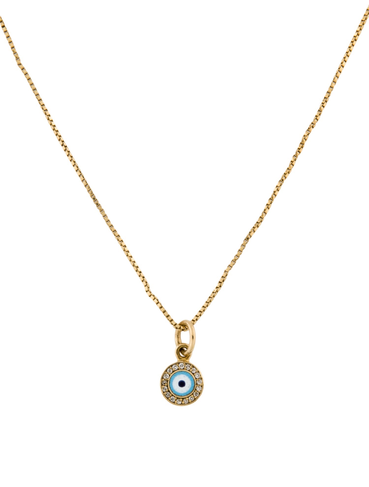 Aaron Basha Enamel & Diamond Evil Eye Pendant Necklace