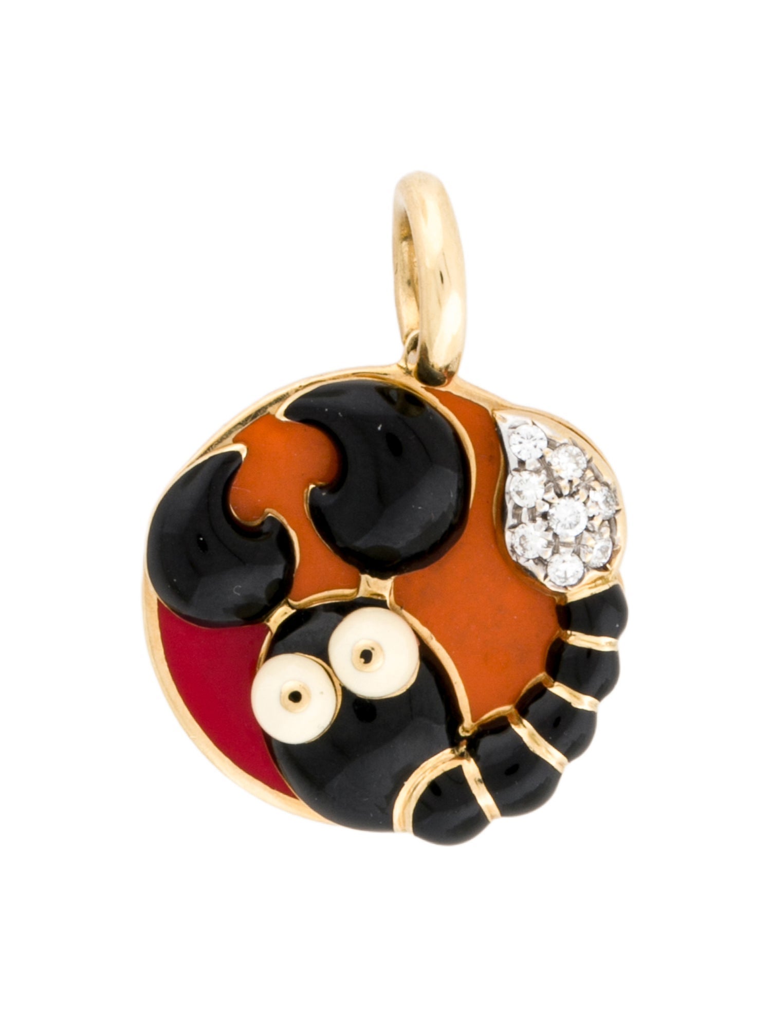 Aaron Basha 18K Diamond & Enamel Scorpio Pendant