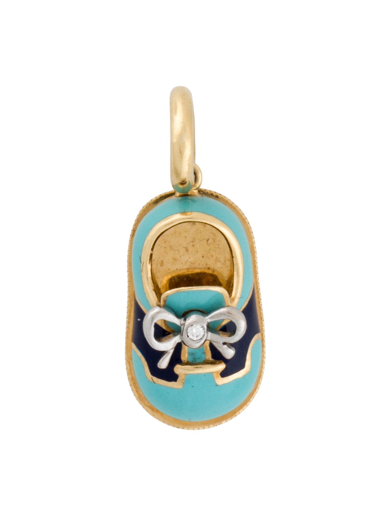 Aaron Basha 18K Enamel & Diamond Saddle Shoe Charm