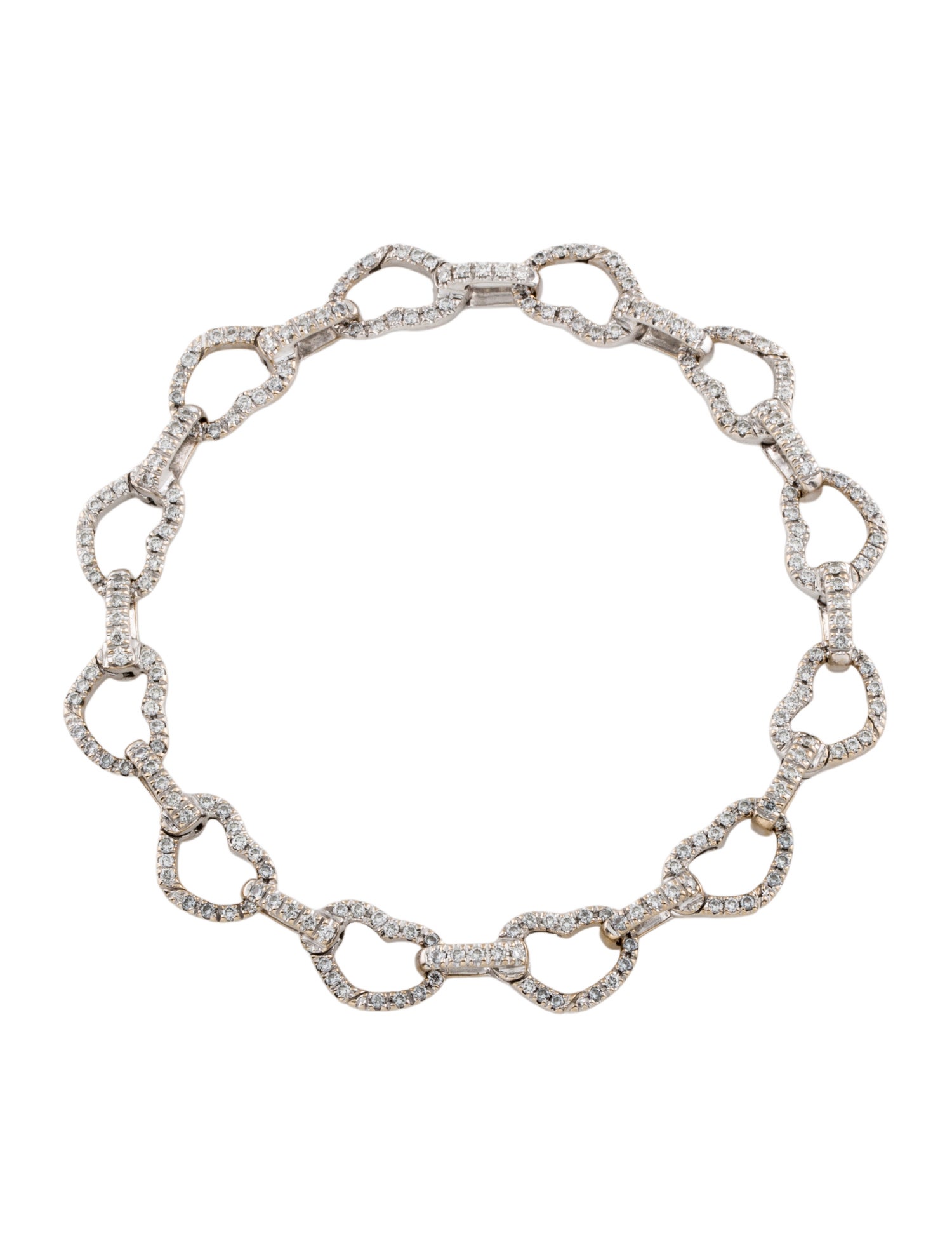 Aaron Basha 18K Diamond Heart Link Bracelet