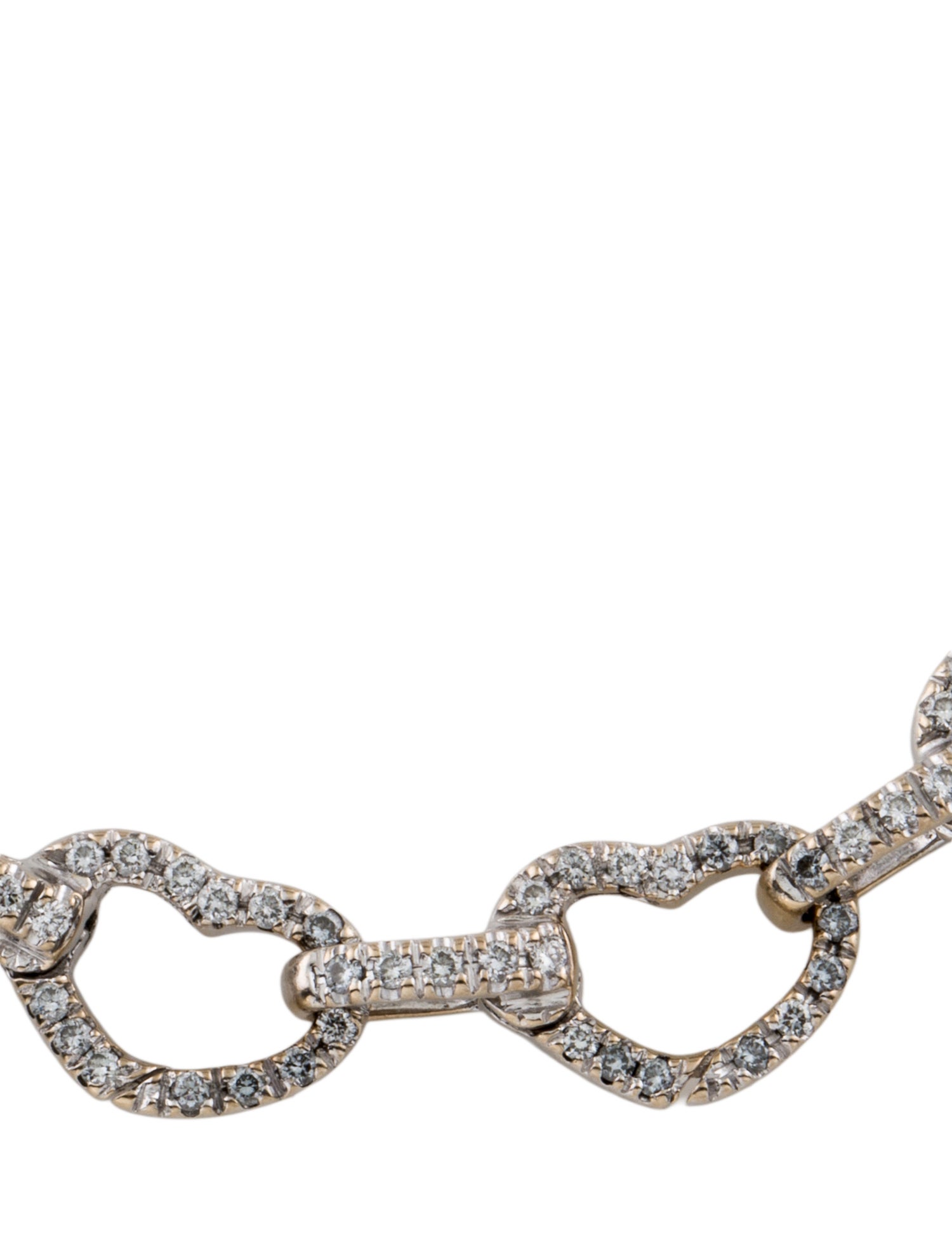 Aaron Basha 18K Diamond Heart Link Bracelet
