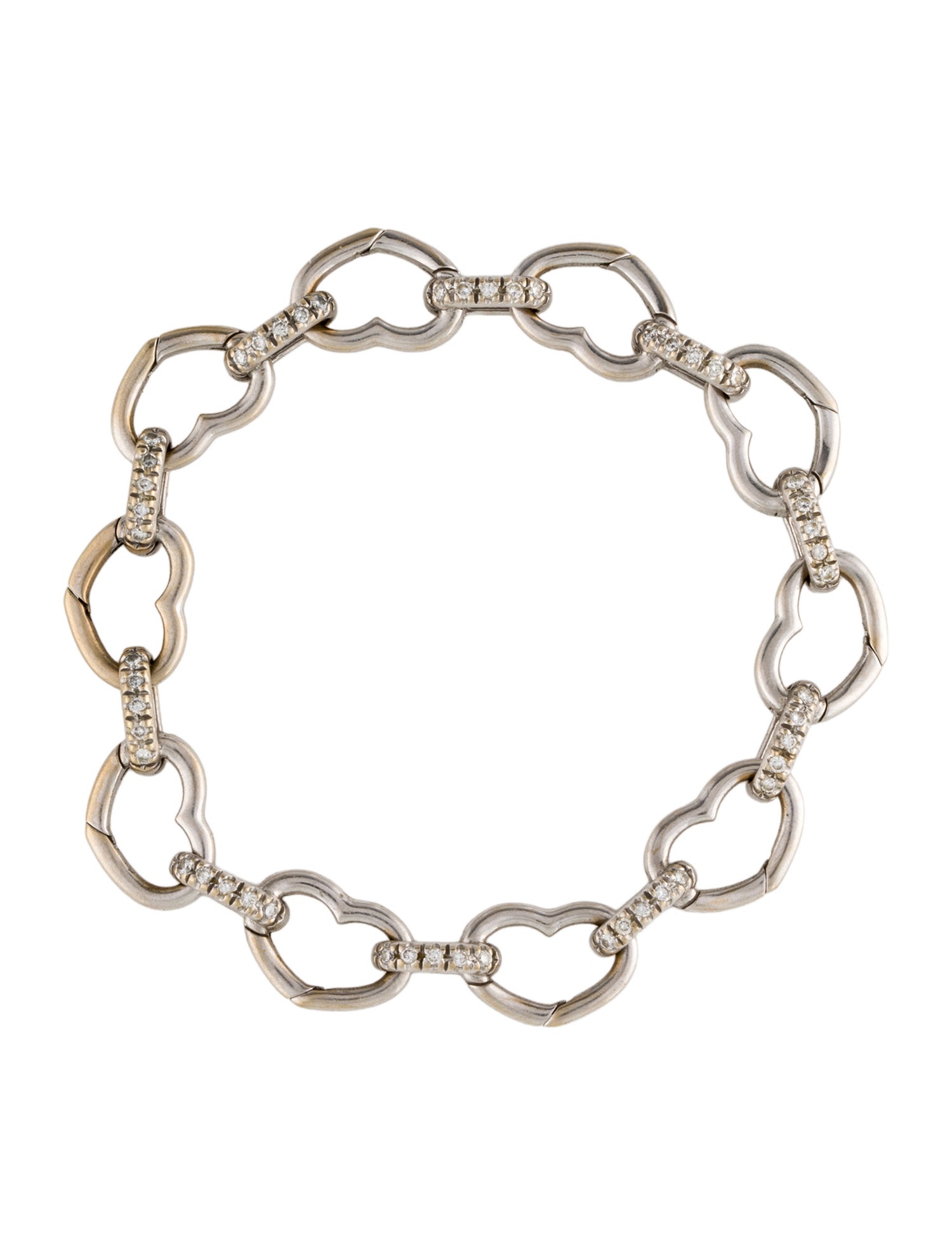 Aaron Basha 18K Diamond Heart Shaped Open-Link with Bars, Small