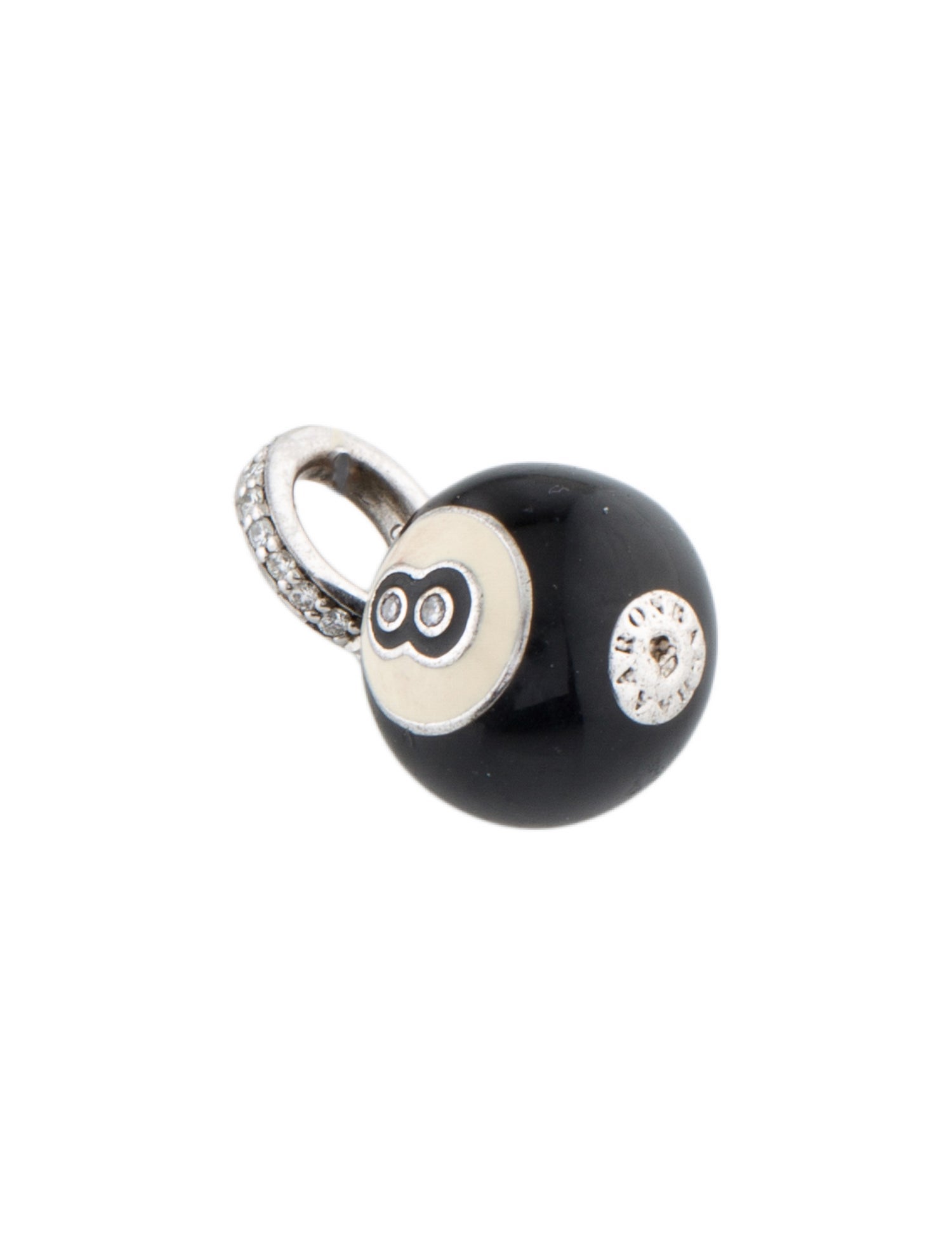 Aaron Basha 18K Diamond & Enamel 8 Ball Charm