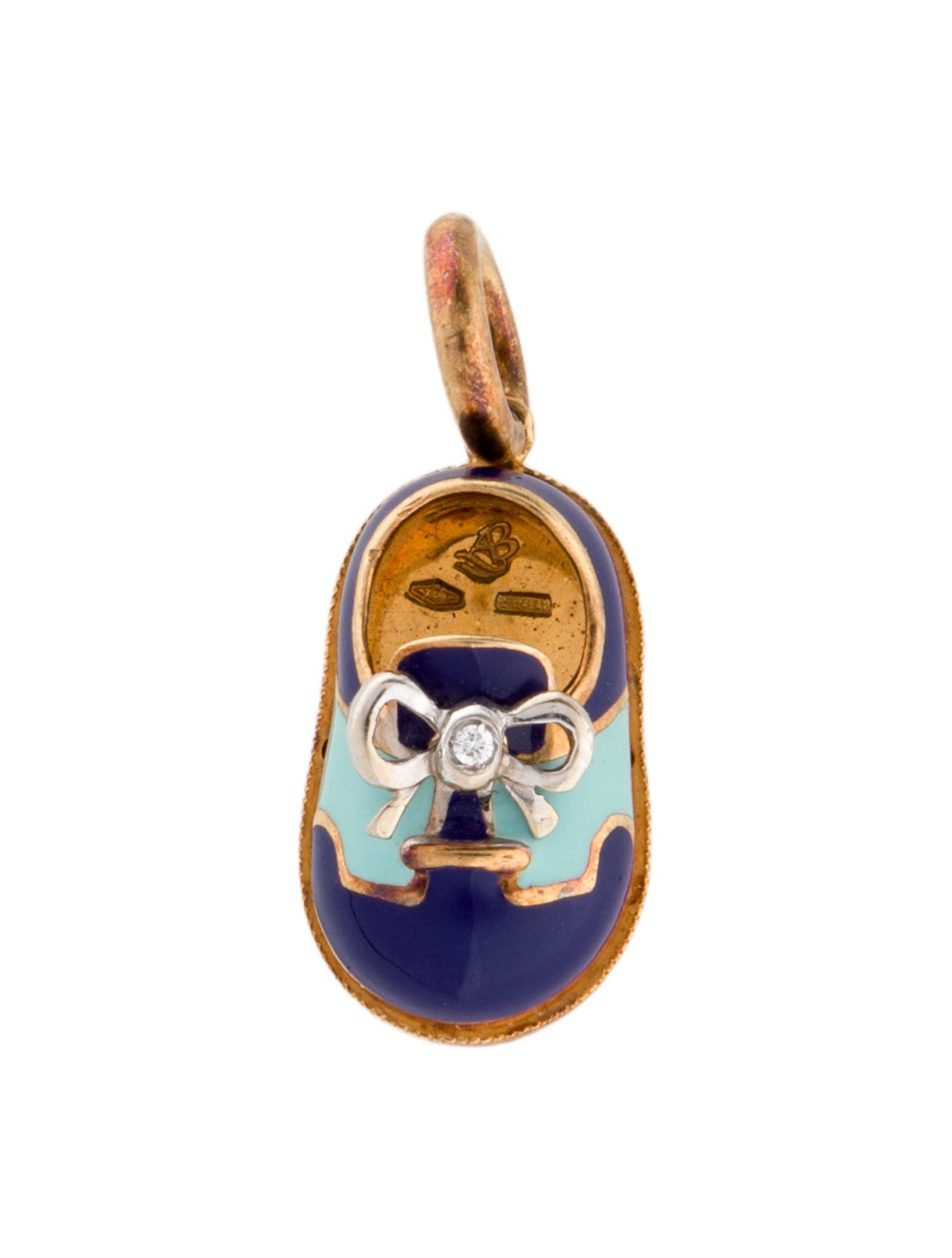 Aaron Basha 18K Enamel Diamond Shoe Charm