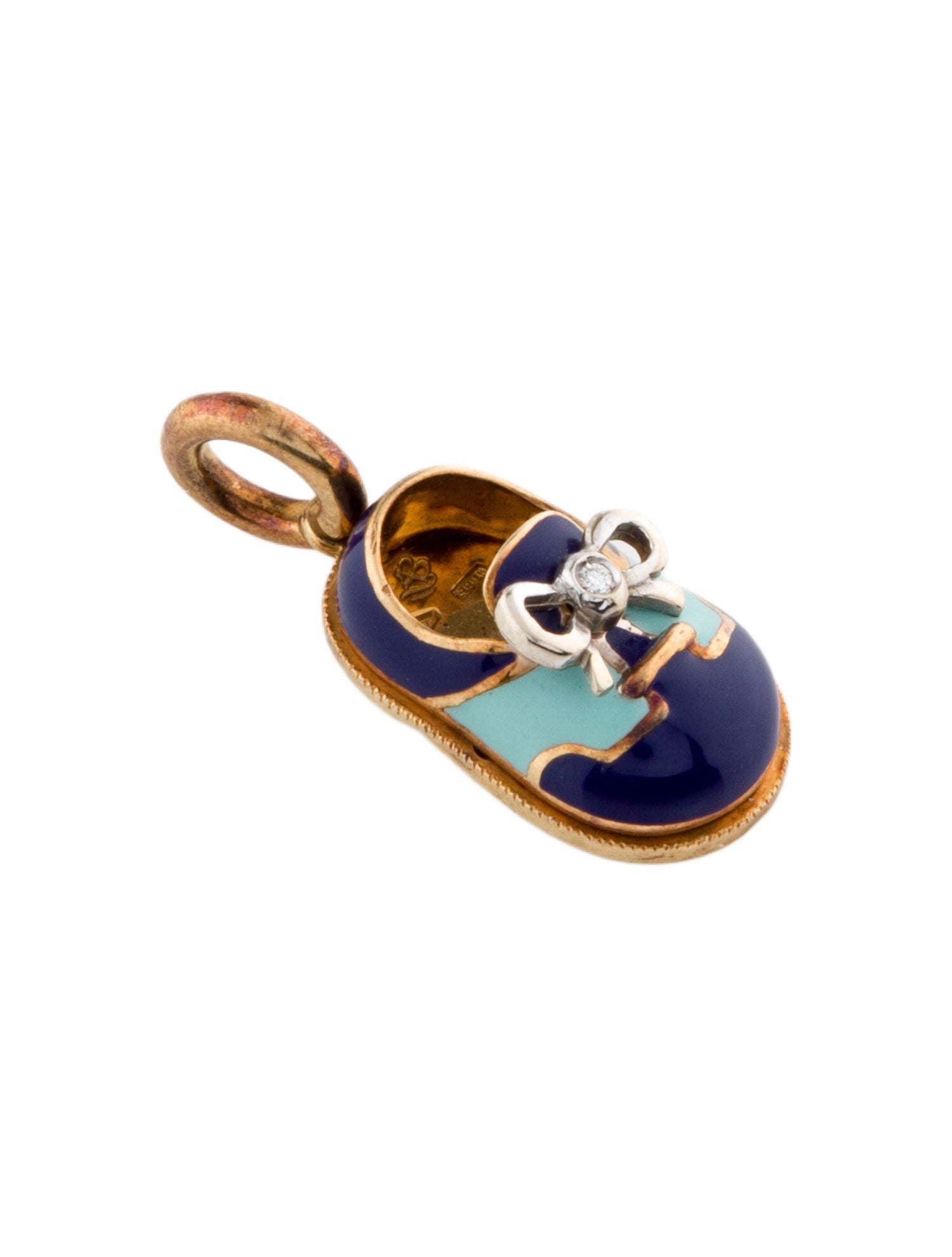 Aaron Basha 18K Enamel Diamond Shoe Charm