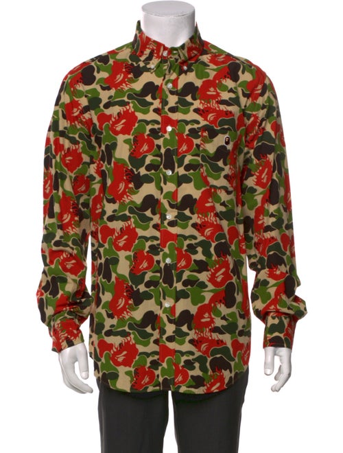 A Bathing Ape Classics Fire Camo Floral Print Shirt