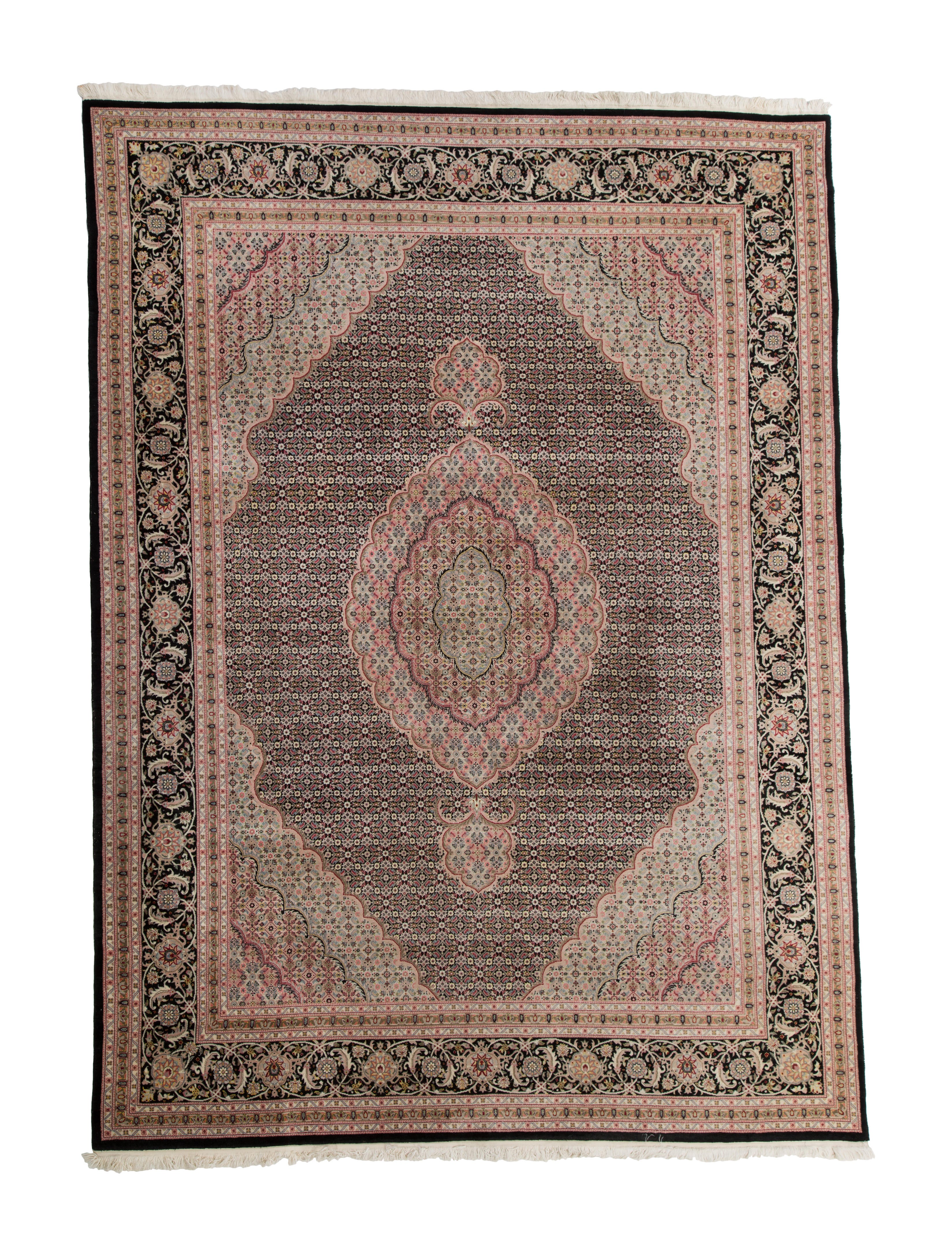 ABC Carpet & Home Wool & Silk Rug 12'1" x 8'8" Black Area Rugs, Rugs