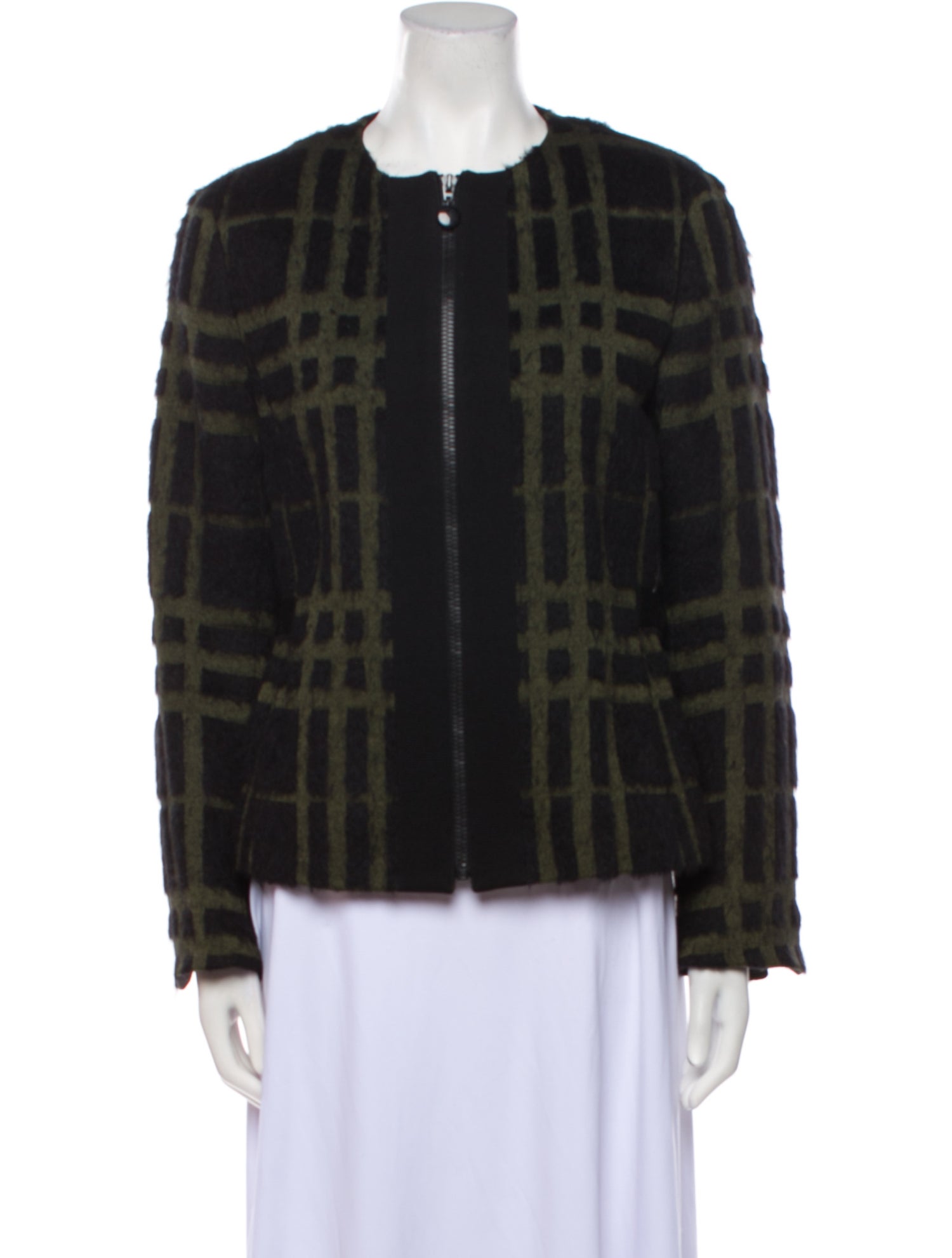 Akris x Bergdorf Goodman Plaid Print Jacket