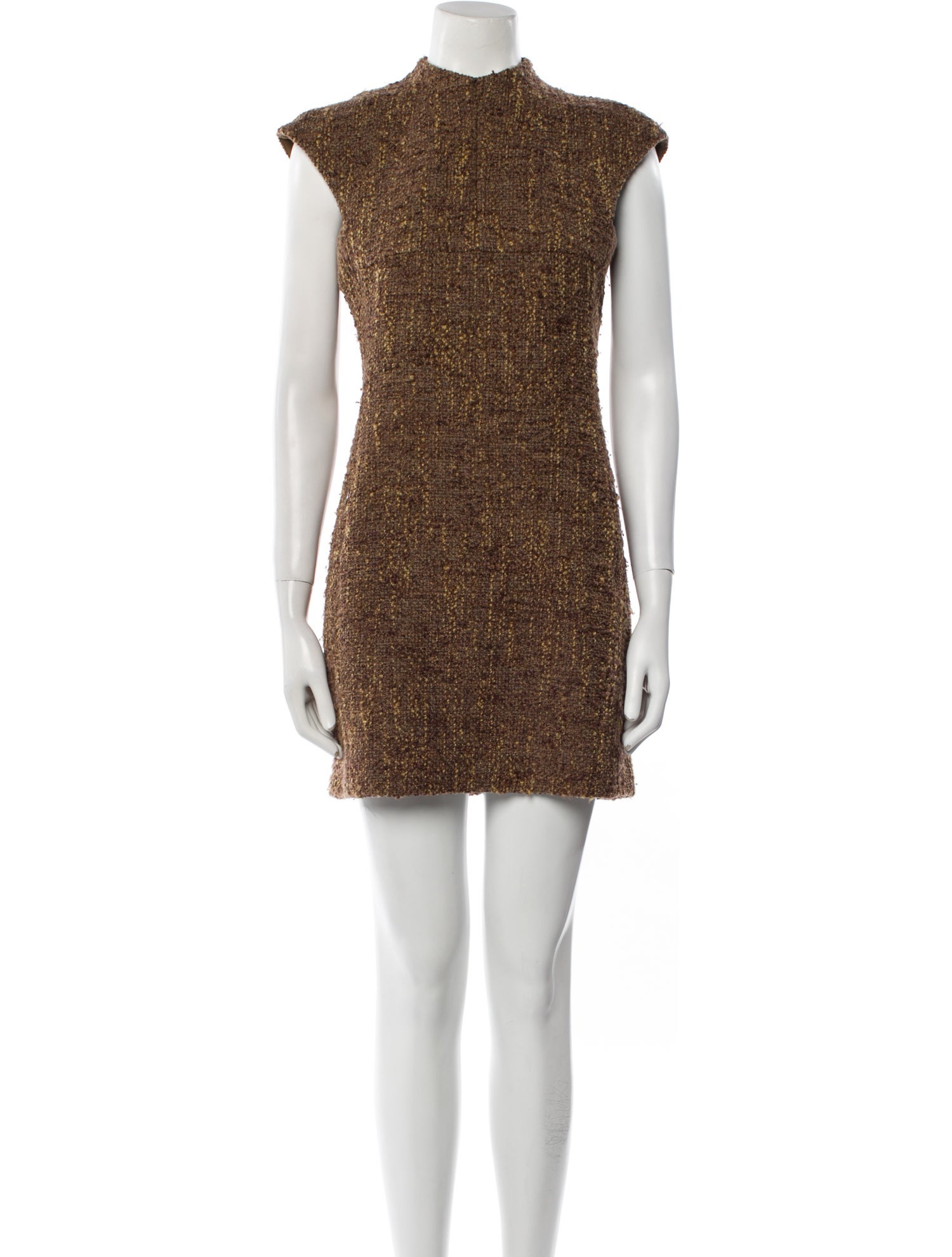Akris x Bergdorf Goodman Mock Neck Mini Dress