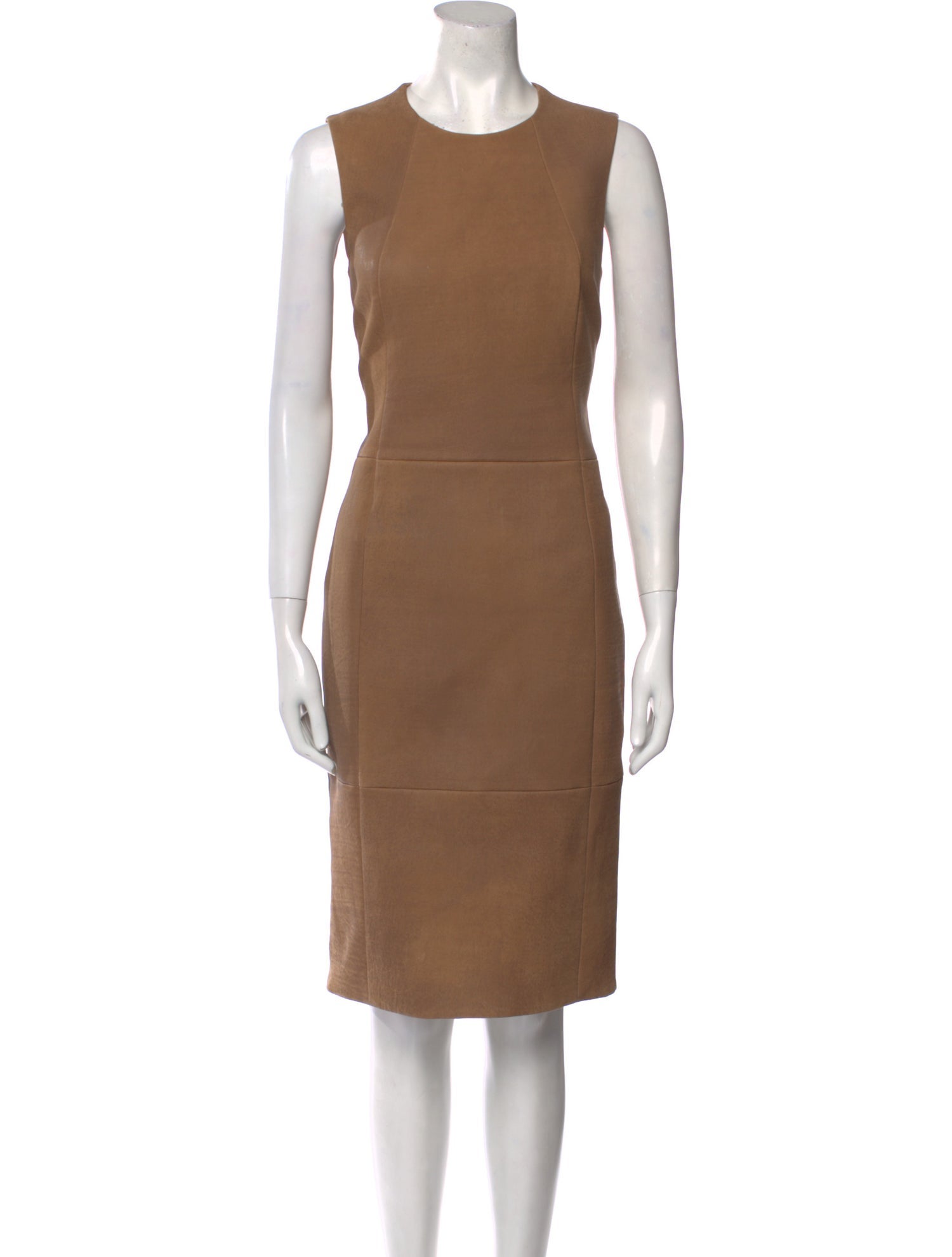 Akris x Bergdorf Goodman Leather Midi Length Dress