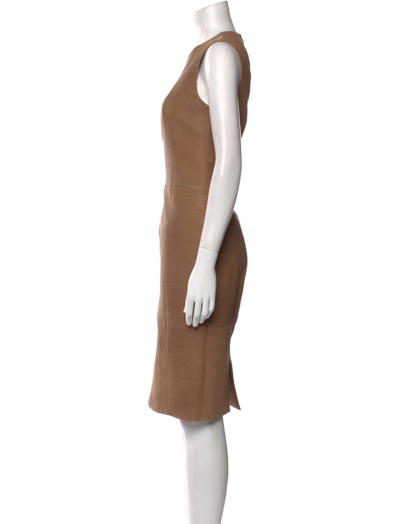 Akris x Bergdorf Goodman Leather Midi Length Dress