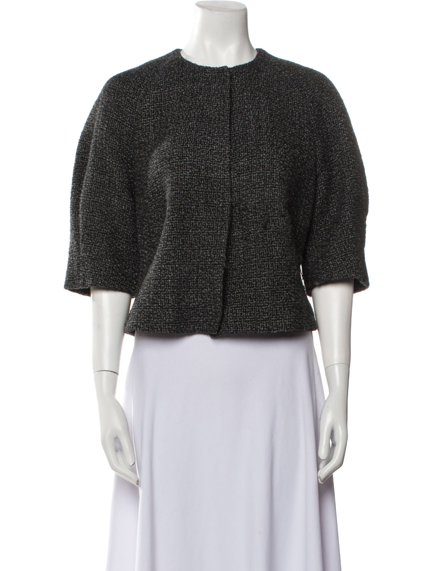 Akris x Bergdorf Goodman Tweed Pattern Evening Jacket