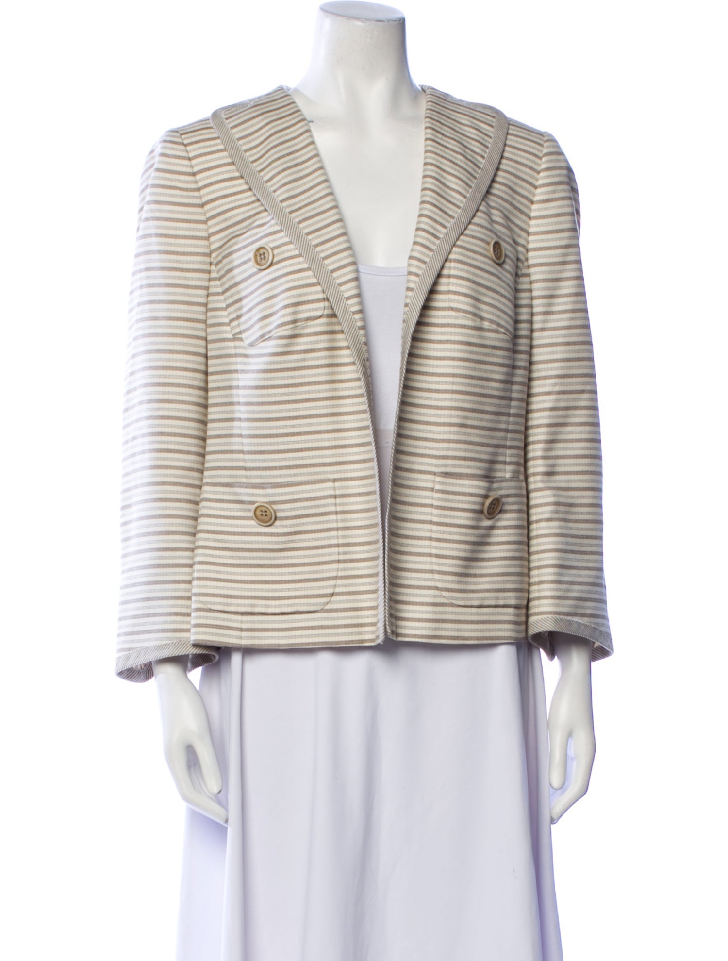 Akris x Bergdorf Goodman Cashmere Striped Jacket