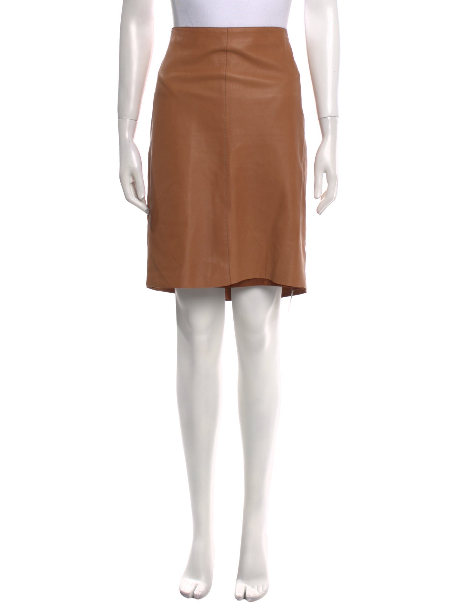 Akris x Bergdorf Goodman Lamb Leather Knee-Length Skirt
