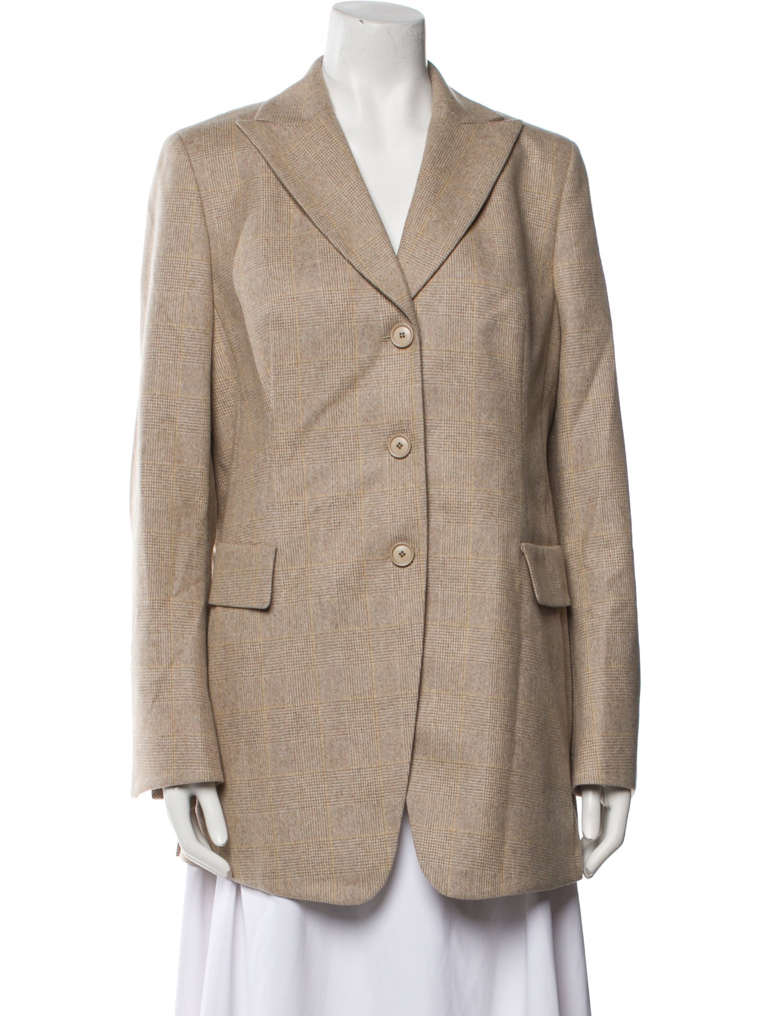 Akris x Bergdorf Goodman Wool Plaid Print Blazer