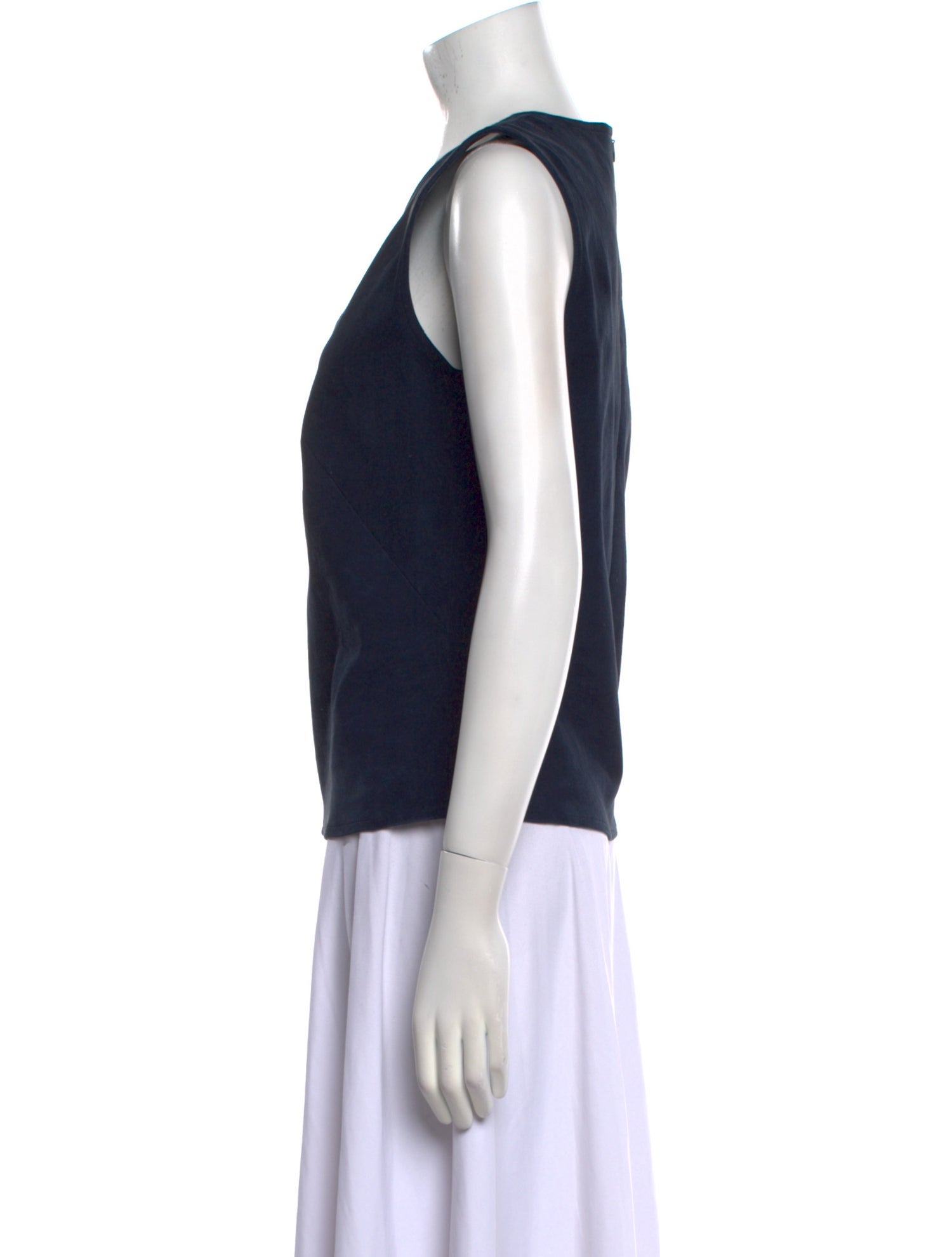 Akris x Bergdorf Goodman Suede V-Neck Top