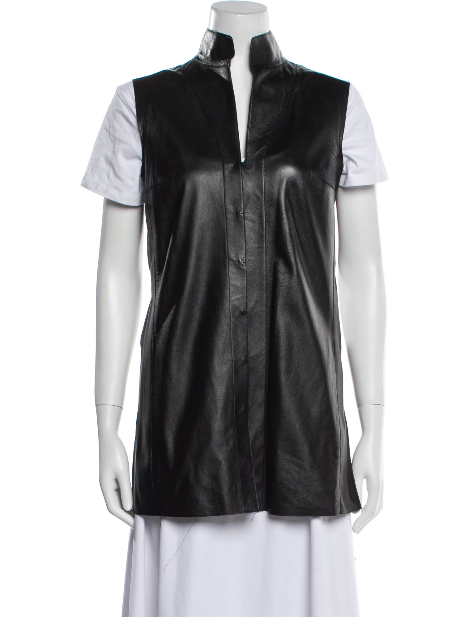 Akris x Bergdorf Goodman Leather Vest