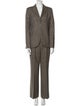 Akris x Bergdorf Goodman Wool Plaid Print Pantsuit