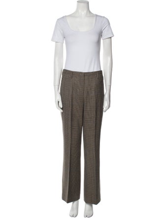 Akris x Bergdorf Goodman Wool Plaid Print Pantsuit