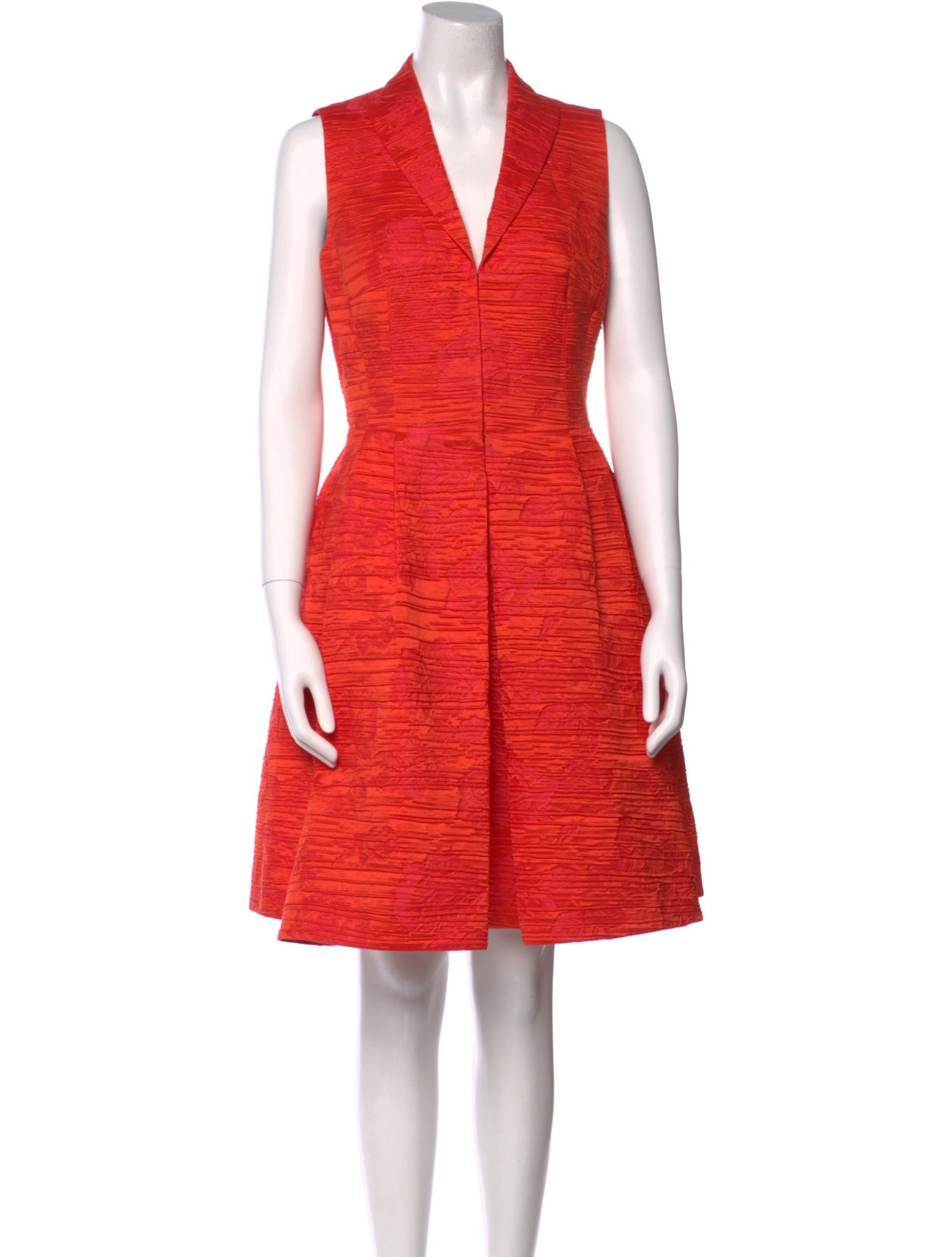 Akris x Bergdorf Goodman V-Neck Knee-Length Dress