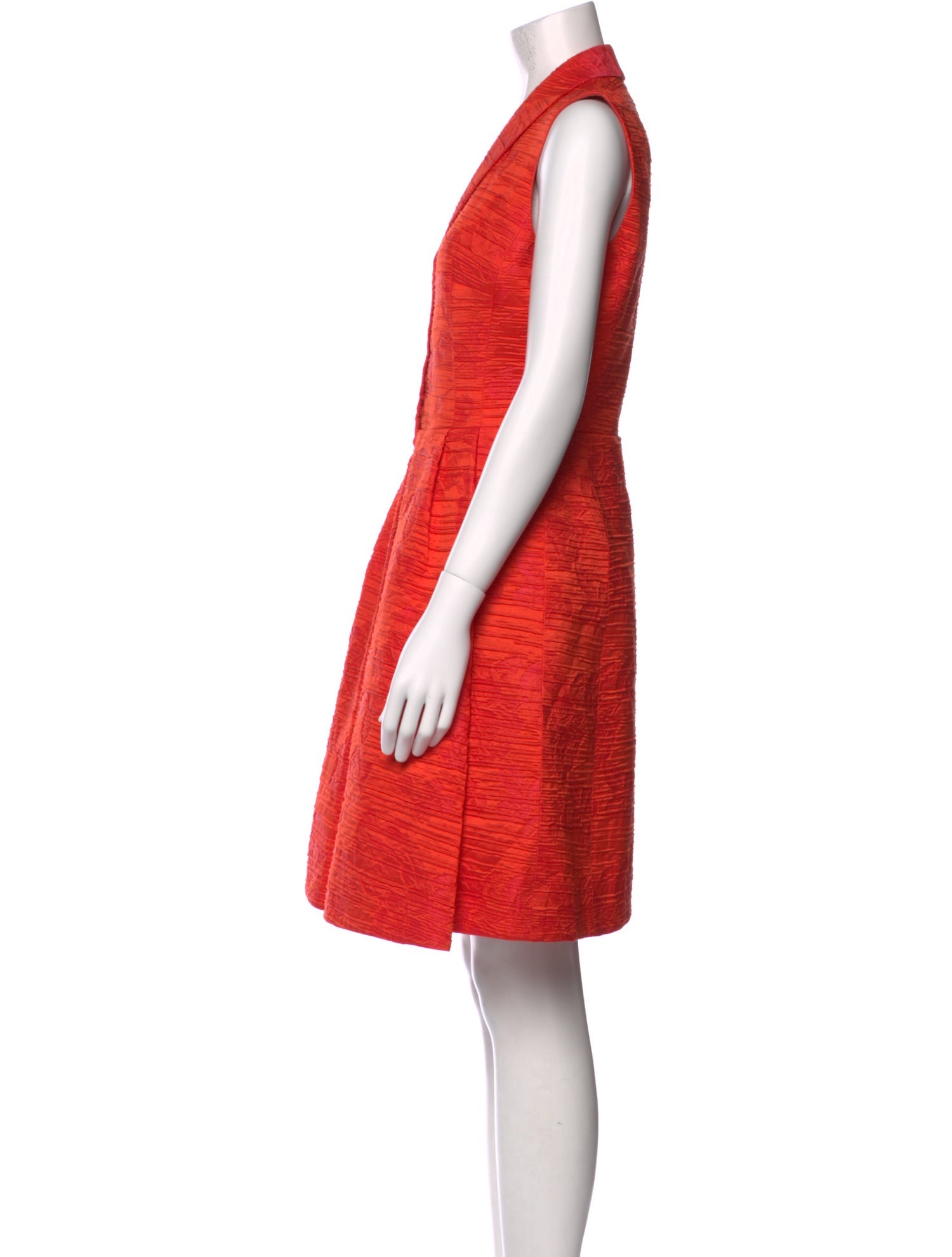 Akris x Bergdorf Goodman V-Neck Knee-Length Dress