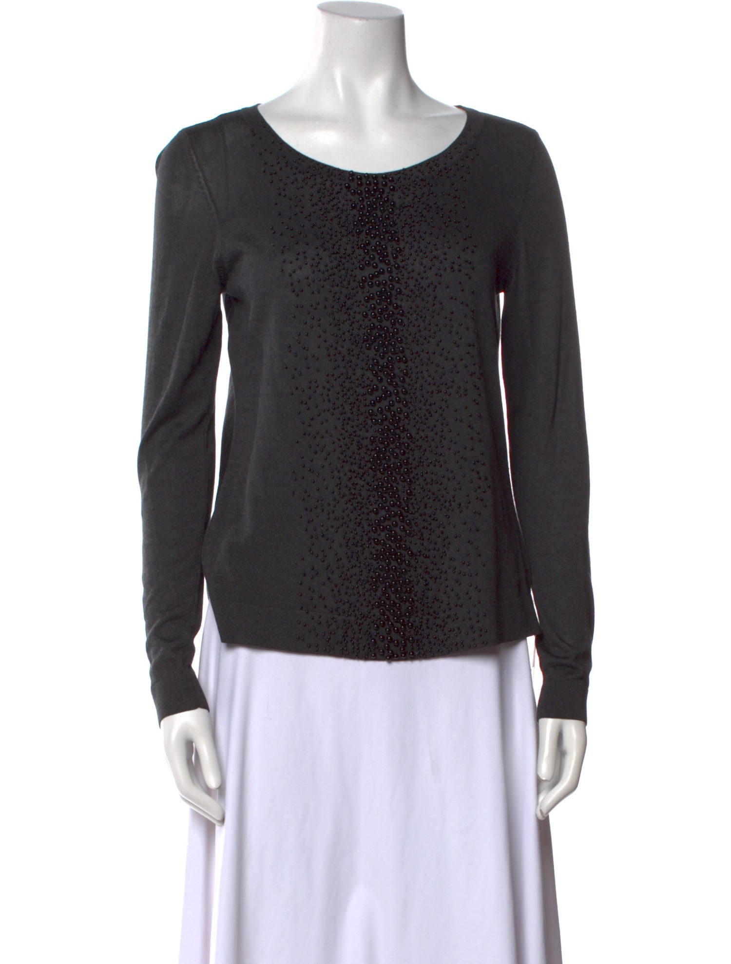 Akris x Bergdorf Goodman Silk Scoop Neck Sweater