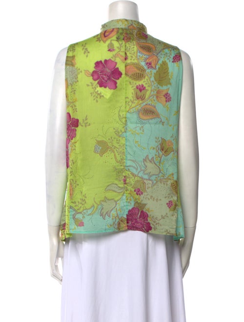 Akris x Bergdorf Goodman Floral Print V-Neck Blouse