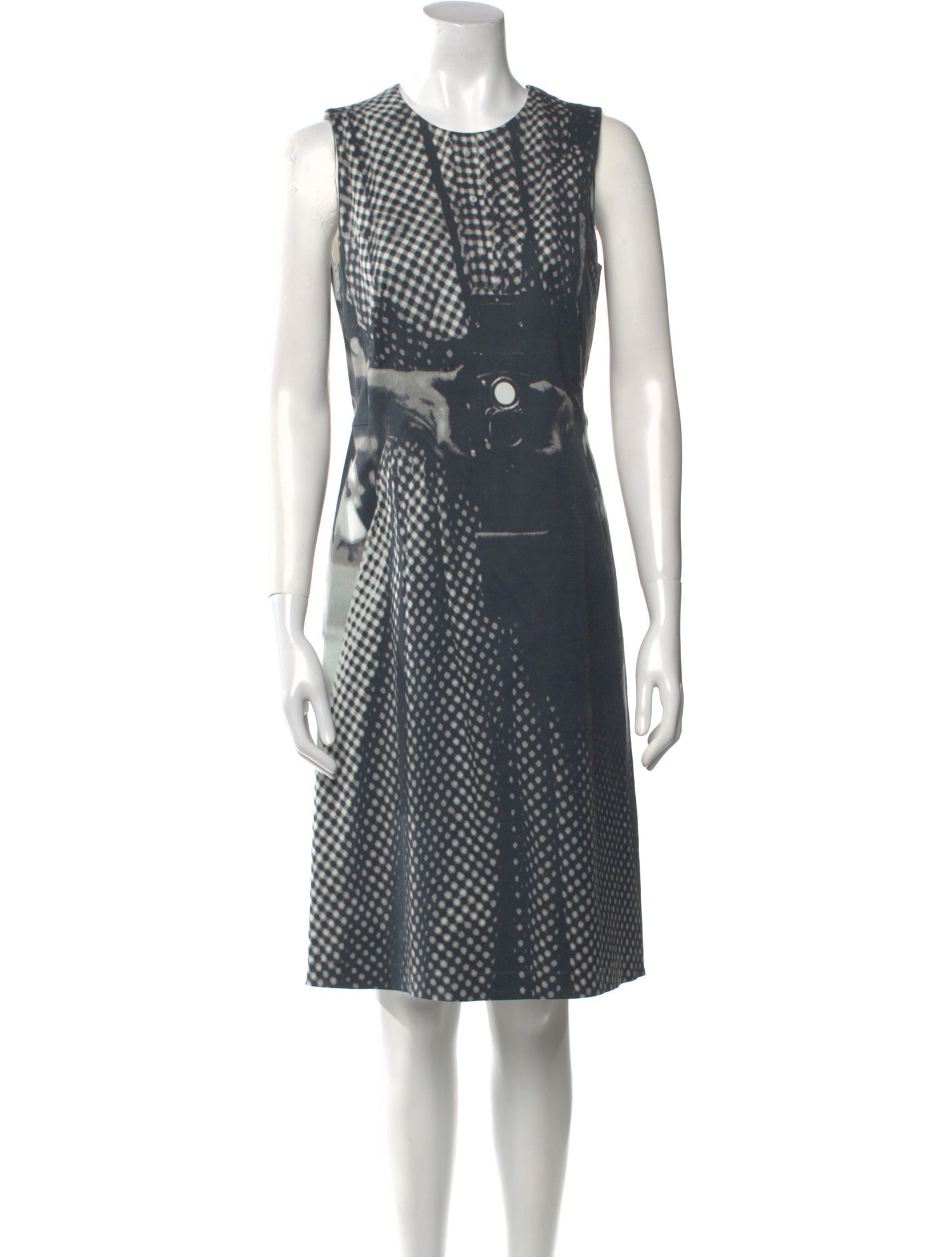 Akris x Bergdorf Goodman Plaid Print Knee-Length Dress
