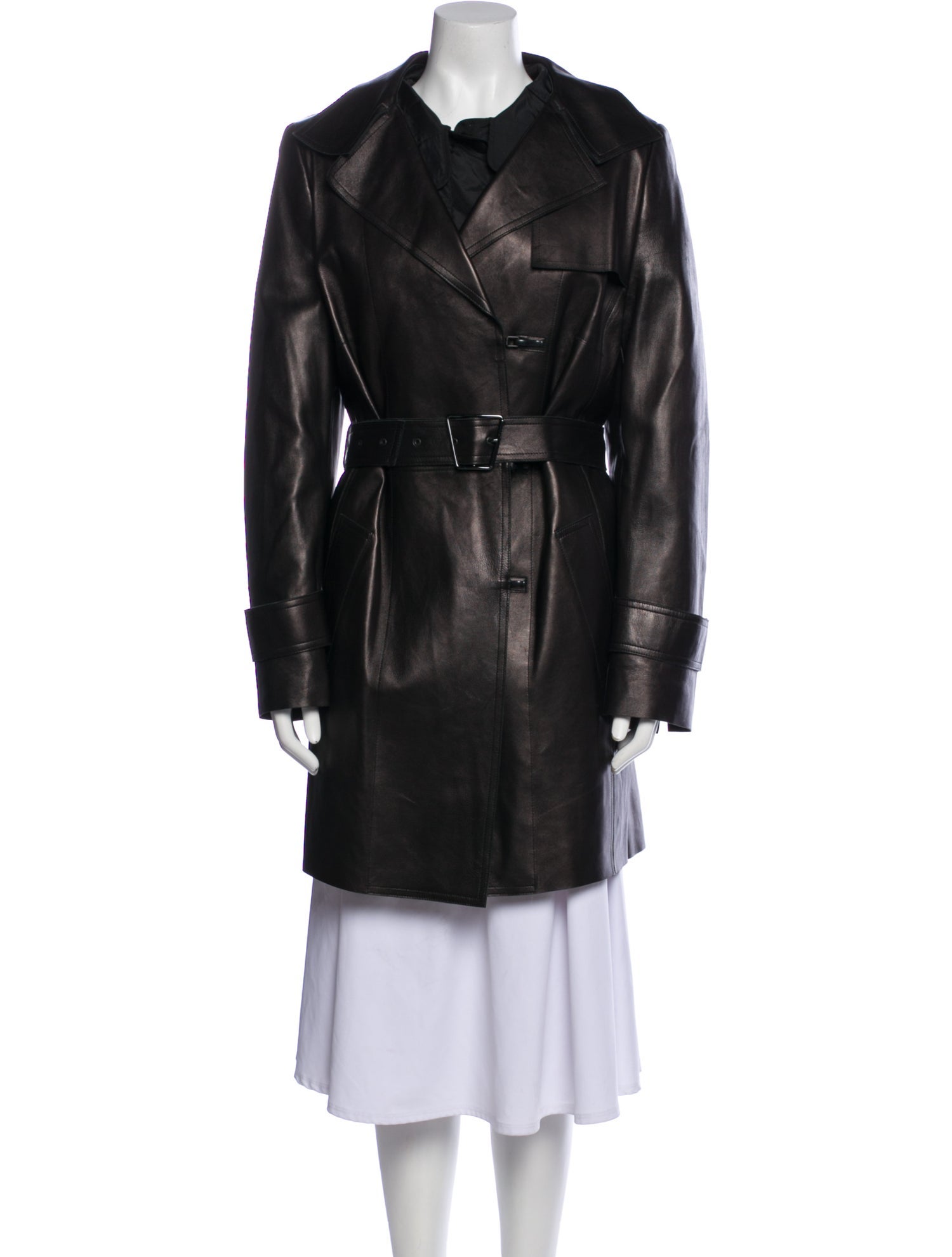 Akris x Bergdorf Goodman Leather Trench Coat