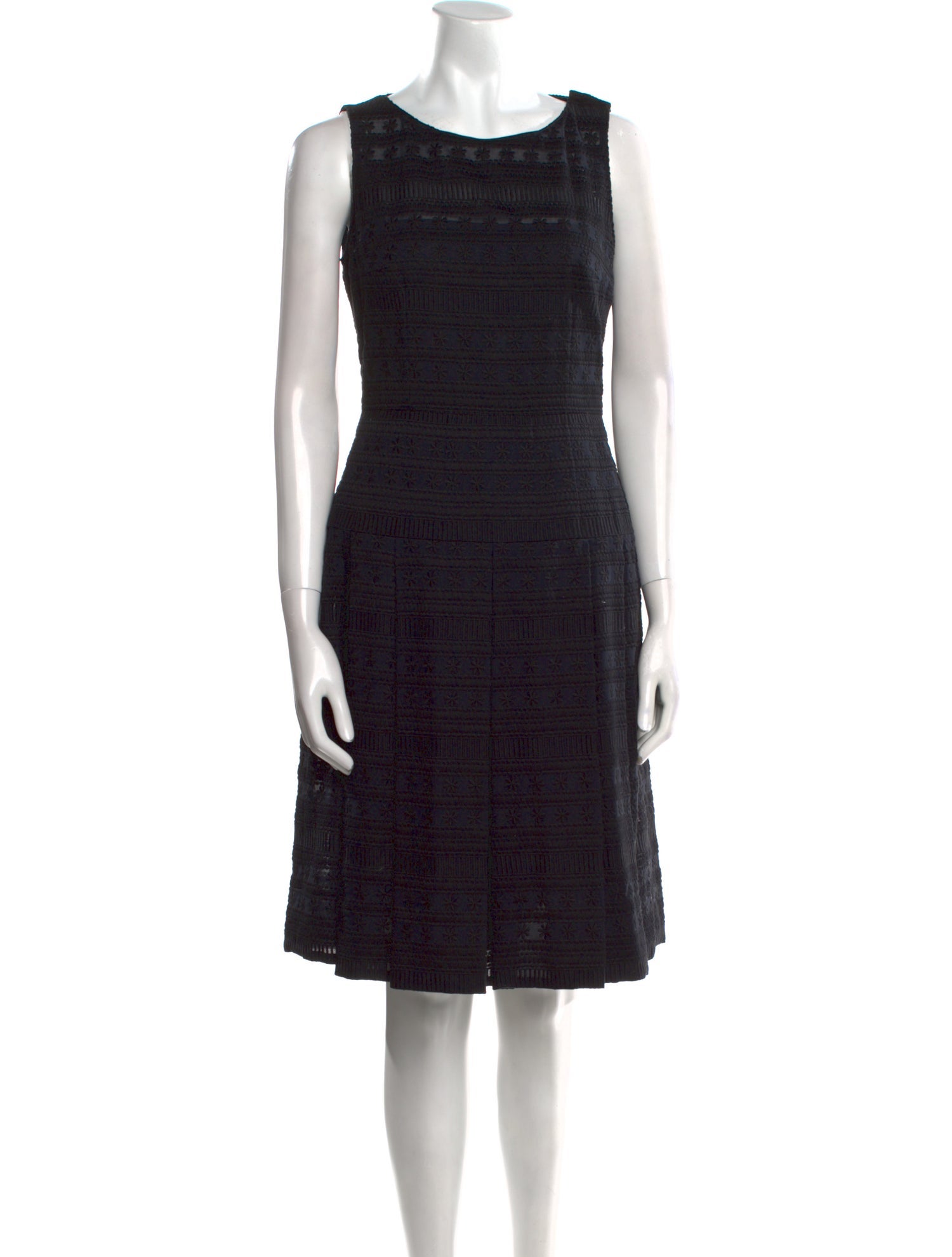 Akris x Bergdorf Goodman Scoop Neck Knee-Length Dress