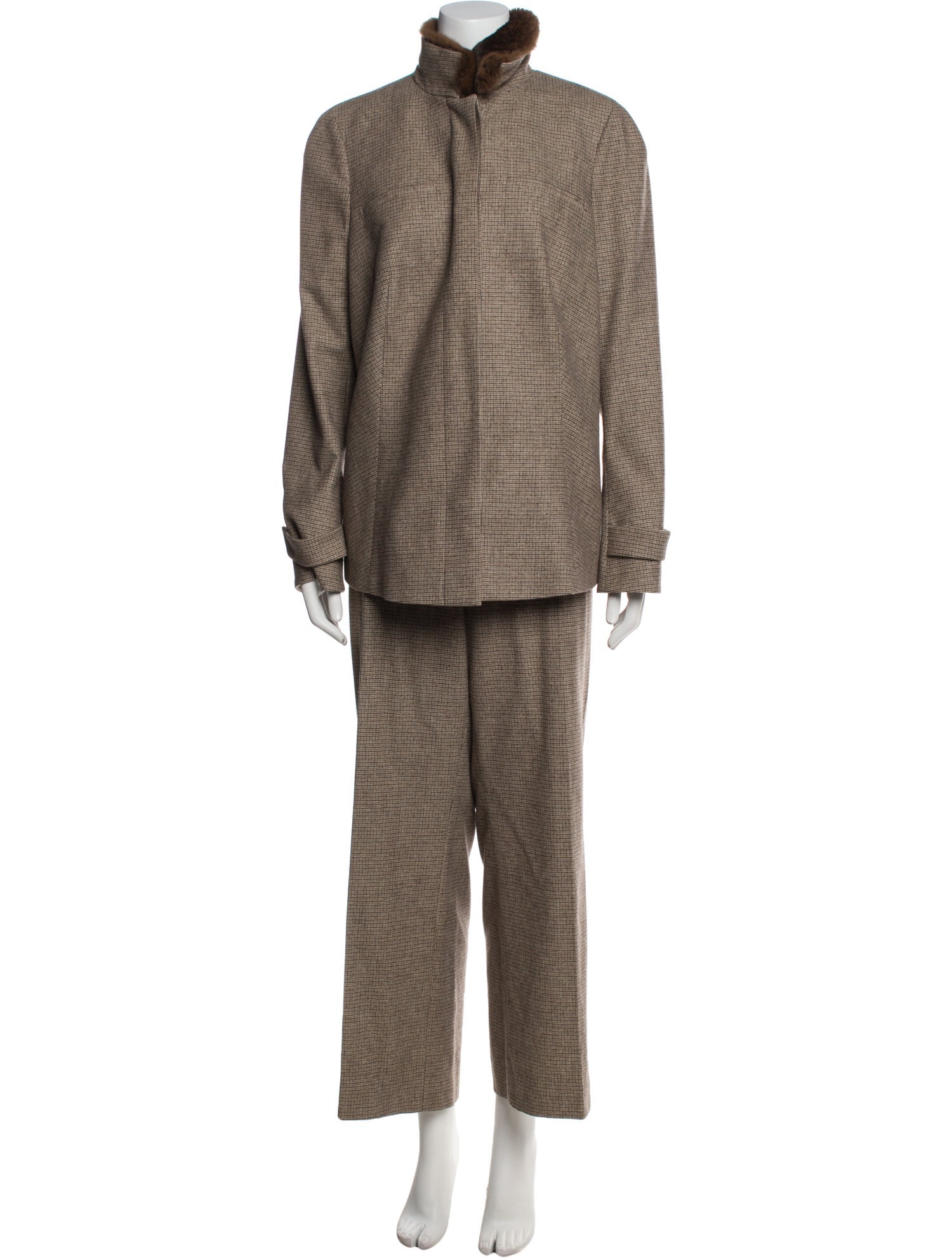 Akris x Bergdorf Goodman Wool Printed Pantsuit