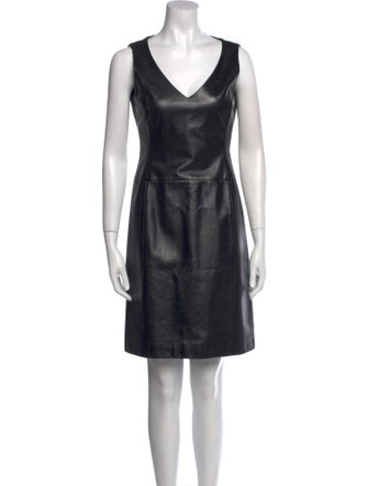 Akris x Bergdorf Goodman Leather Mini Dress